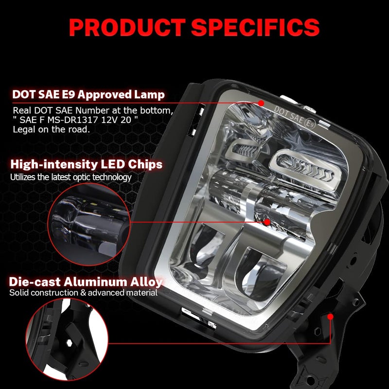 Z-OFFROAD New Version LED Fog Lights Compatible with Dodge Ram 1500 2013 2014 2015 2016 2017 2018 Bumper Driving Fog Lamps Replacement â€“ 1 Pair Silver - Image 3